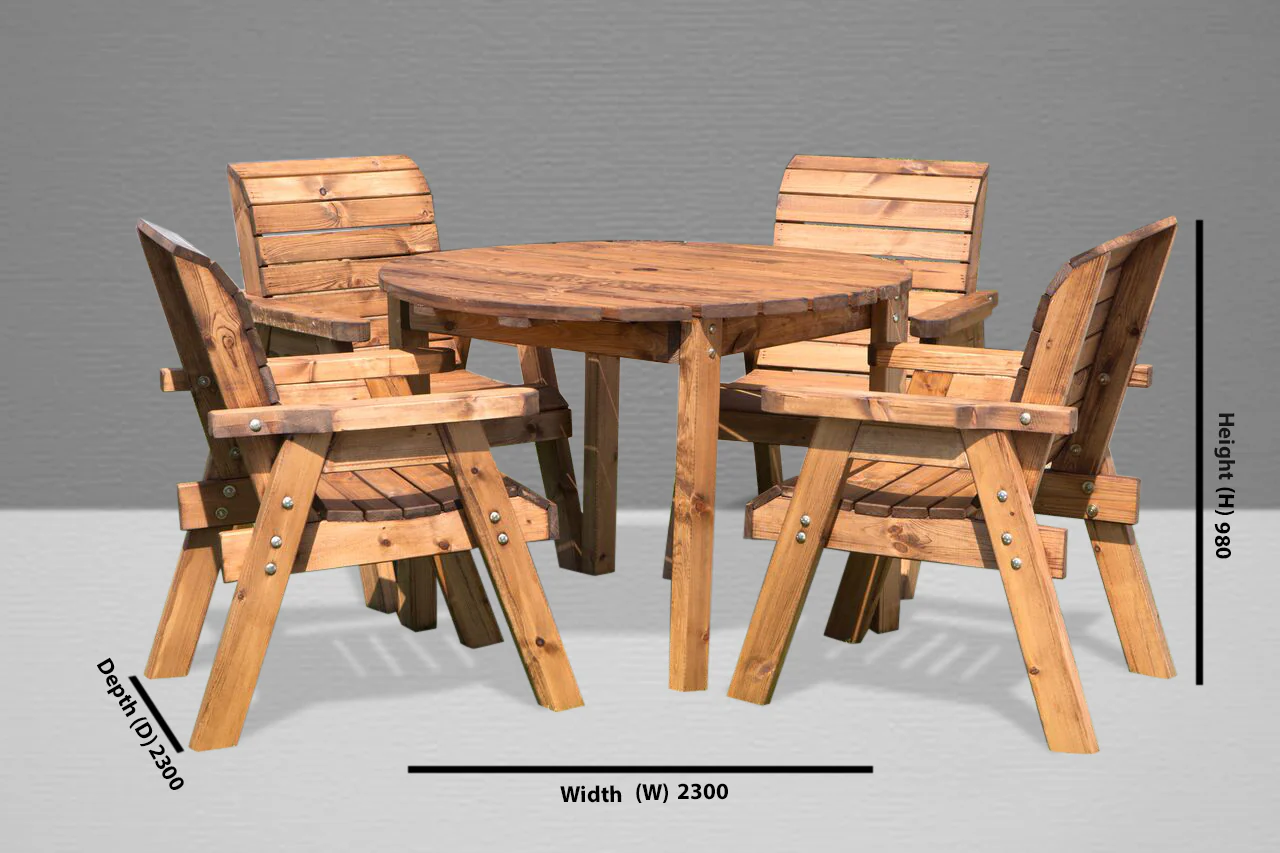 HB09 - Four Seater Circular Table Set - Image 7