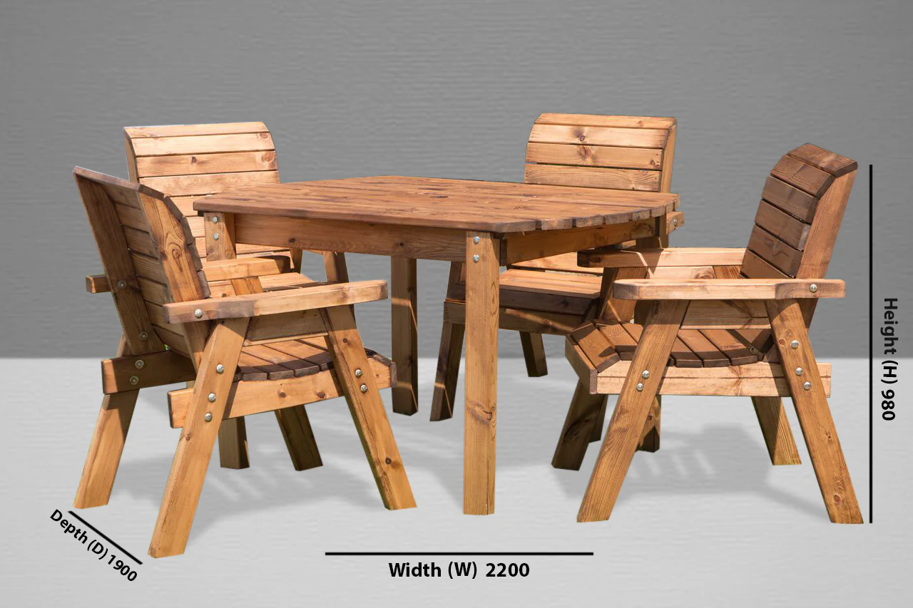 HB12 - Four Seater Rectangular Table Set - Image 9