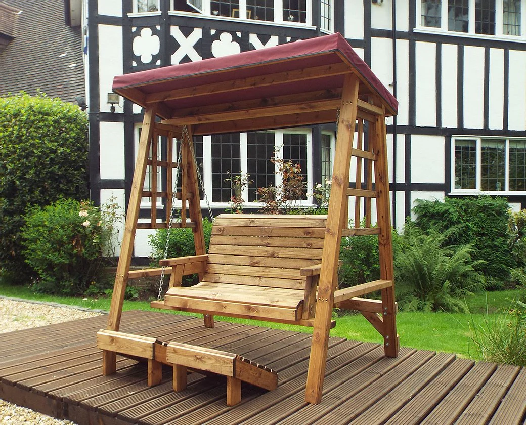 HB133B - Dorset Two Seater Swing Burgundy - Image 4