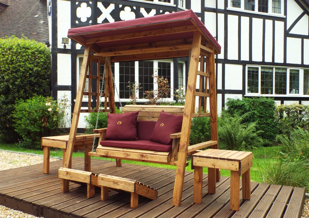 HB133B - Dorset Two Seater Swing Burgundy - Image 7