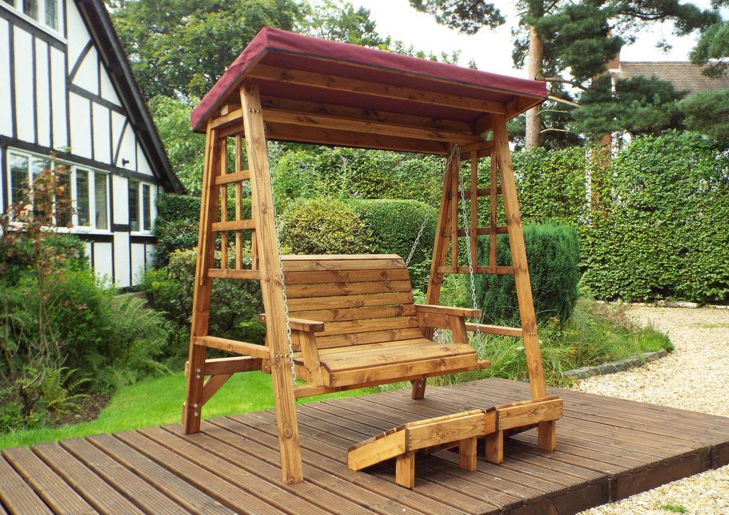 HB133B - Dorset Two Seater Swing Burgundy - Image 8