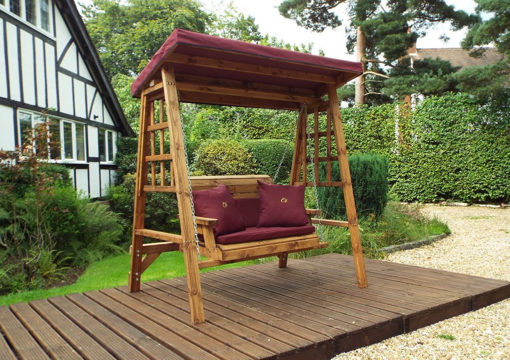 HB133B - Dorset Two Seater Swing Burgundy - Image 9