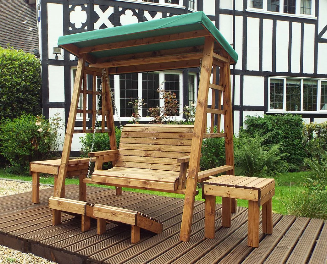 HB133G - Dorset Two Seater Swing Green - Image 3
