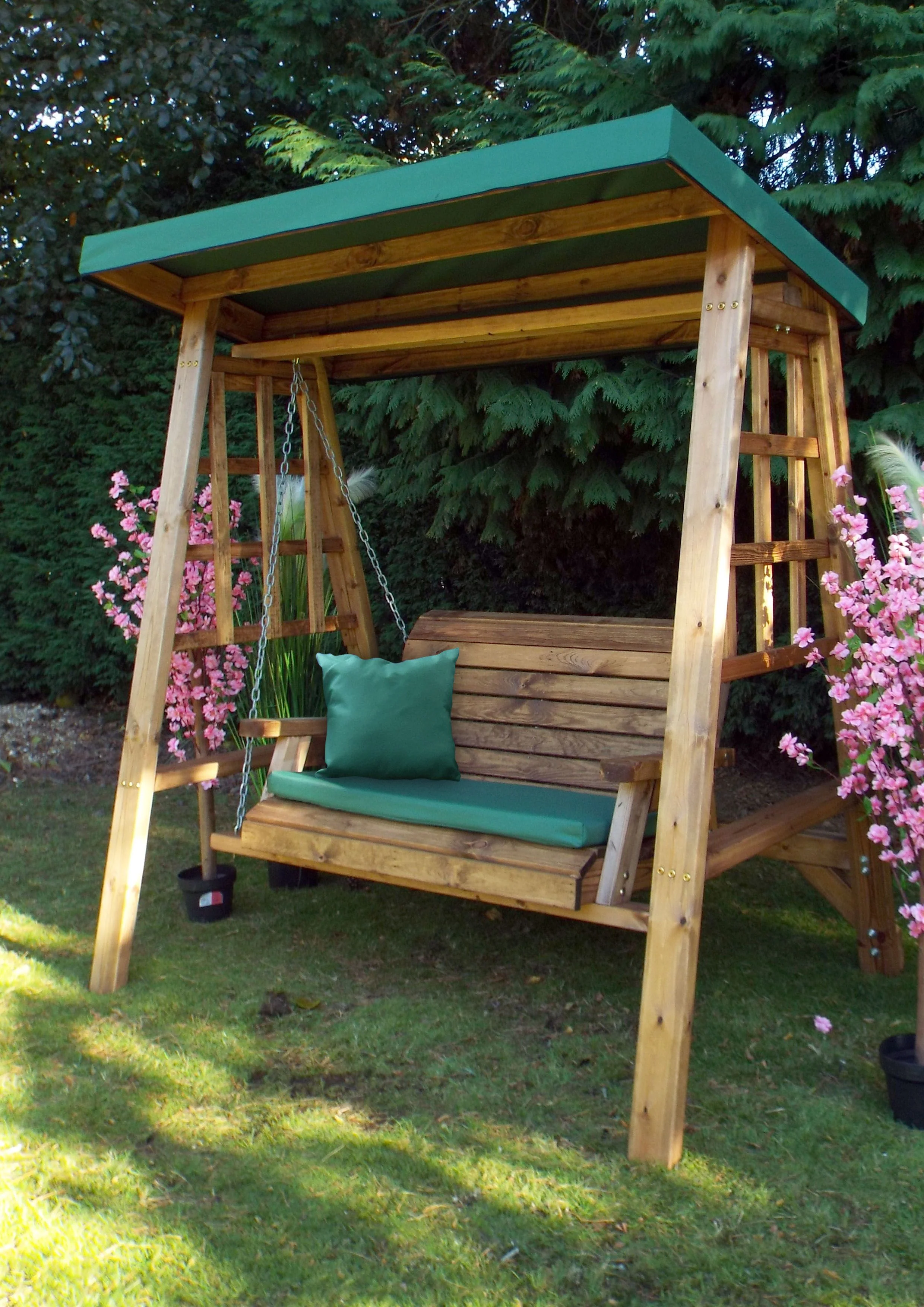 HB133G - Dorset Two Seater Swing Green - Image 7