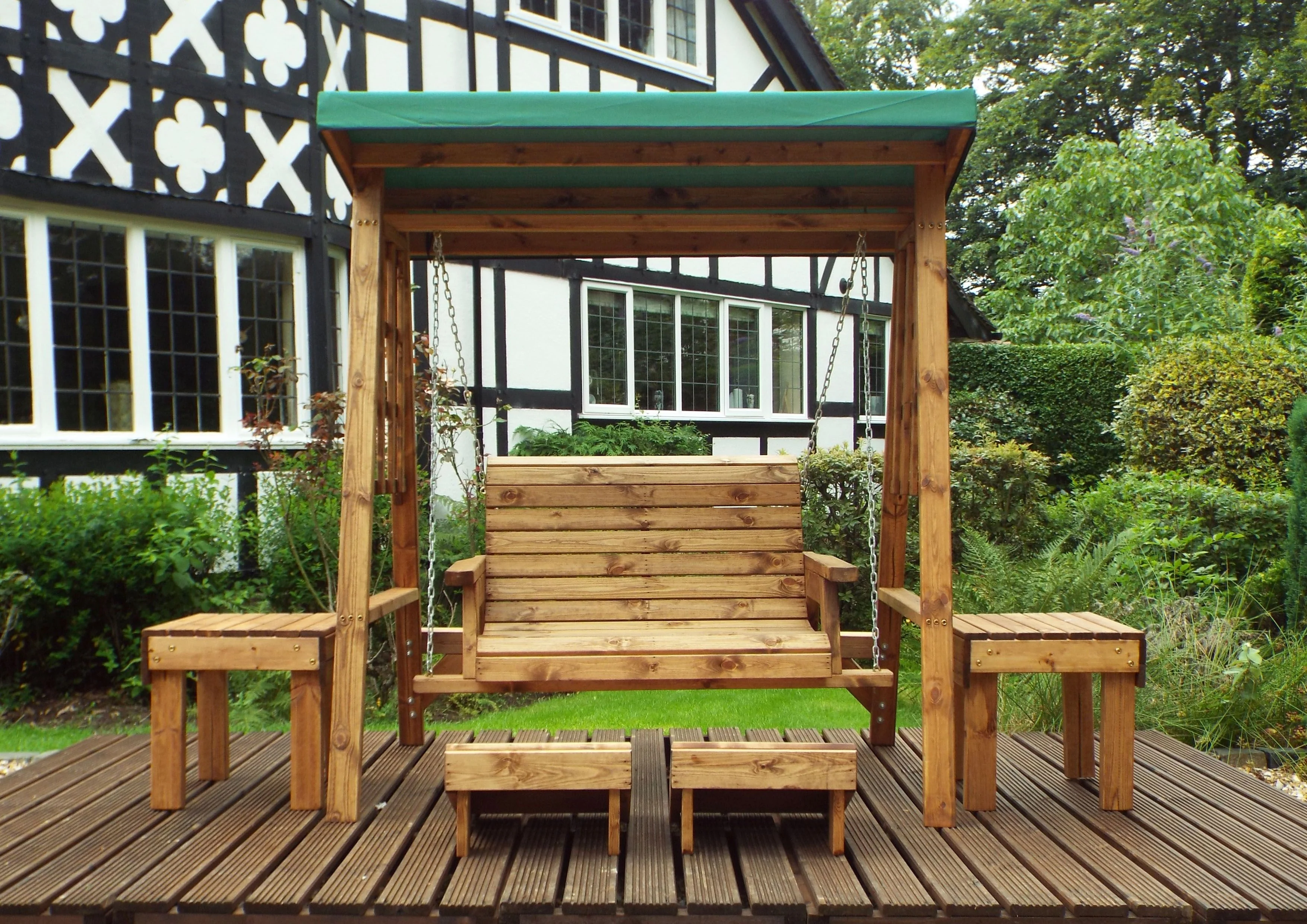 HB133G - Dorset Two Seater Swing Green - Image 8