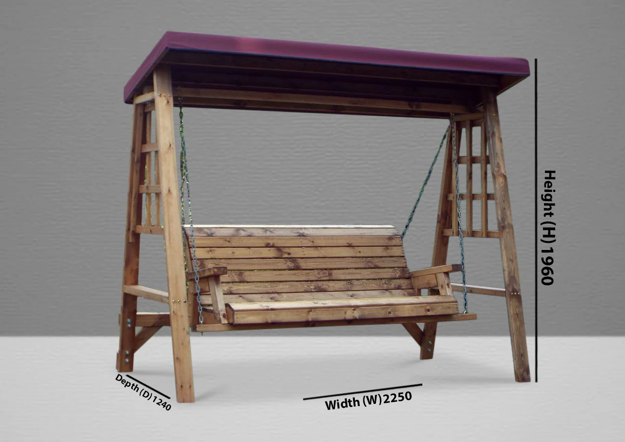 HB134B - Dorset Three Seater Swing Burgundy - Image 5