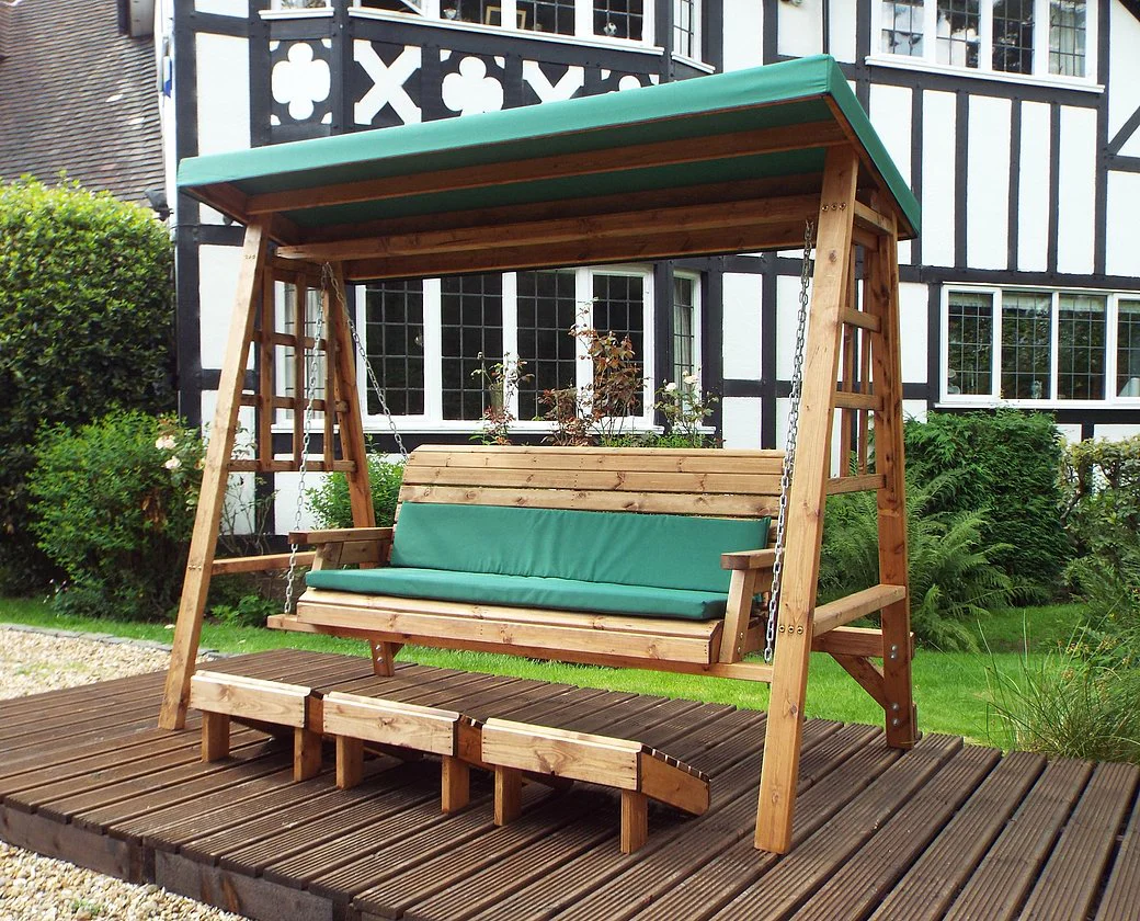 HB134G - Dorset Three Seater Swing Green - Image 4
