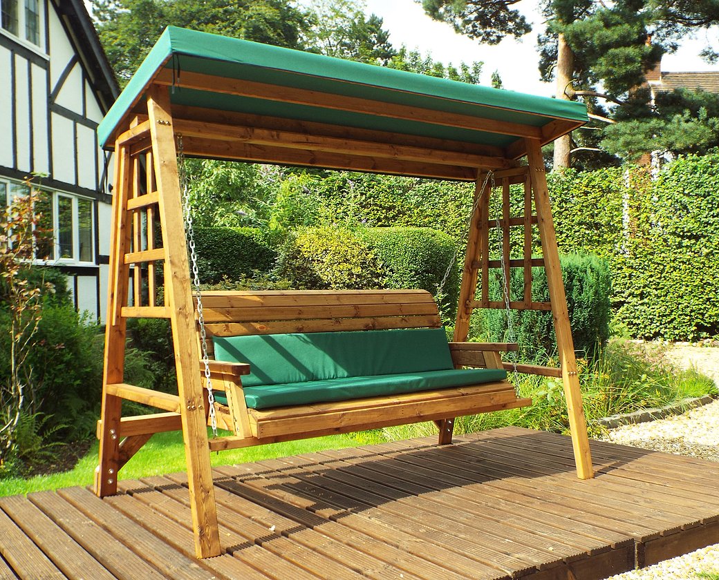 HB134G - Dorset Three Seater Swing Green - Image 5