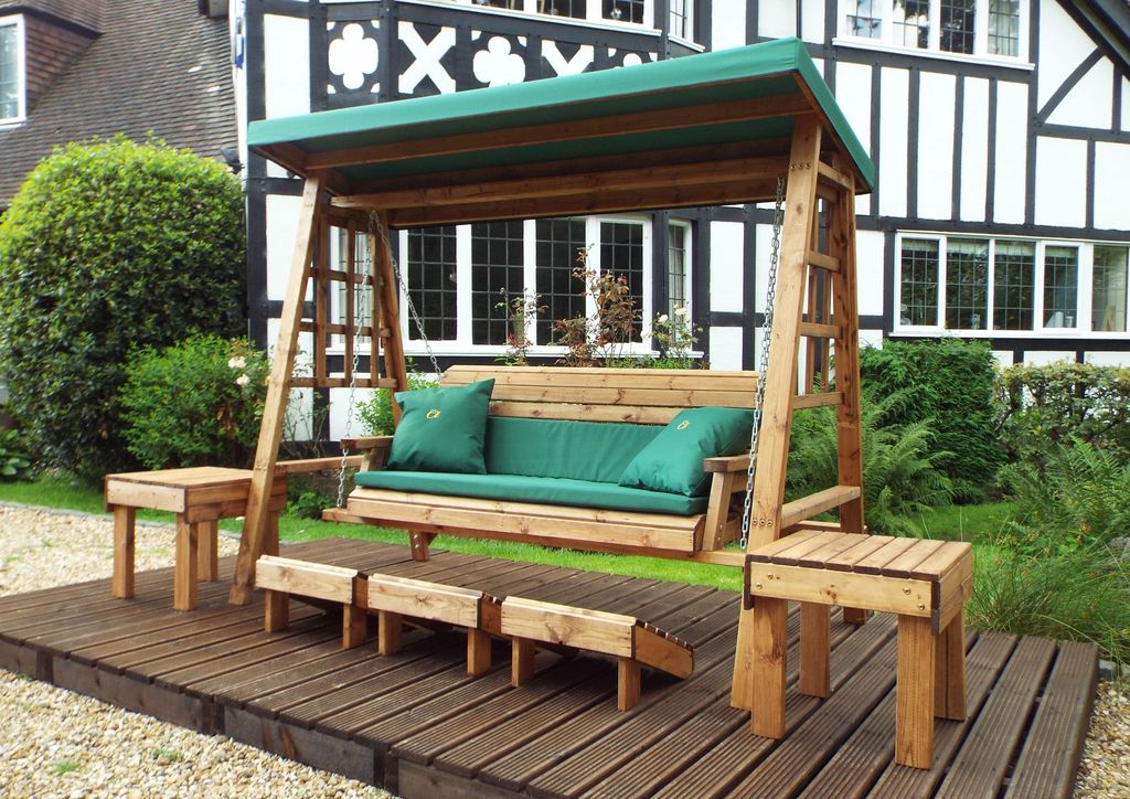 HB134G - Dorset Three Seater Swing Green - Image 8