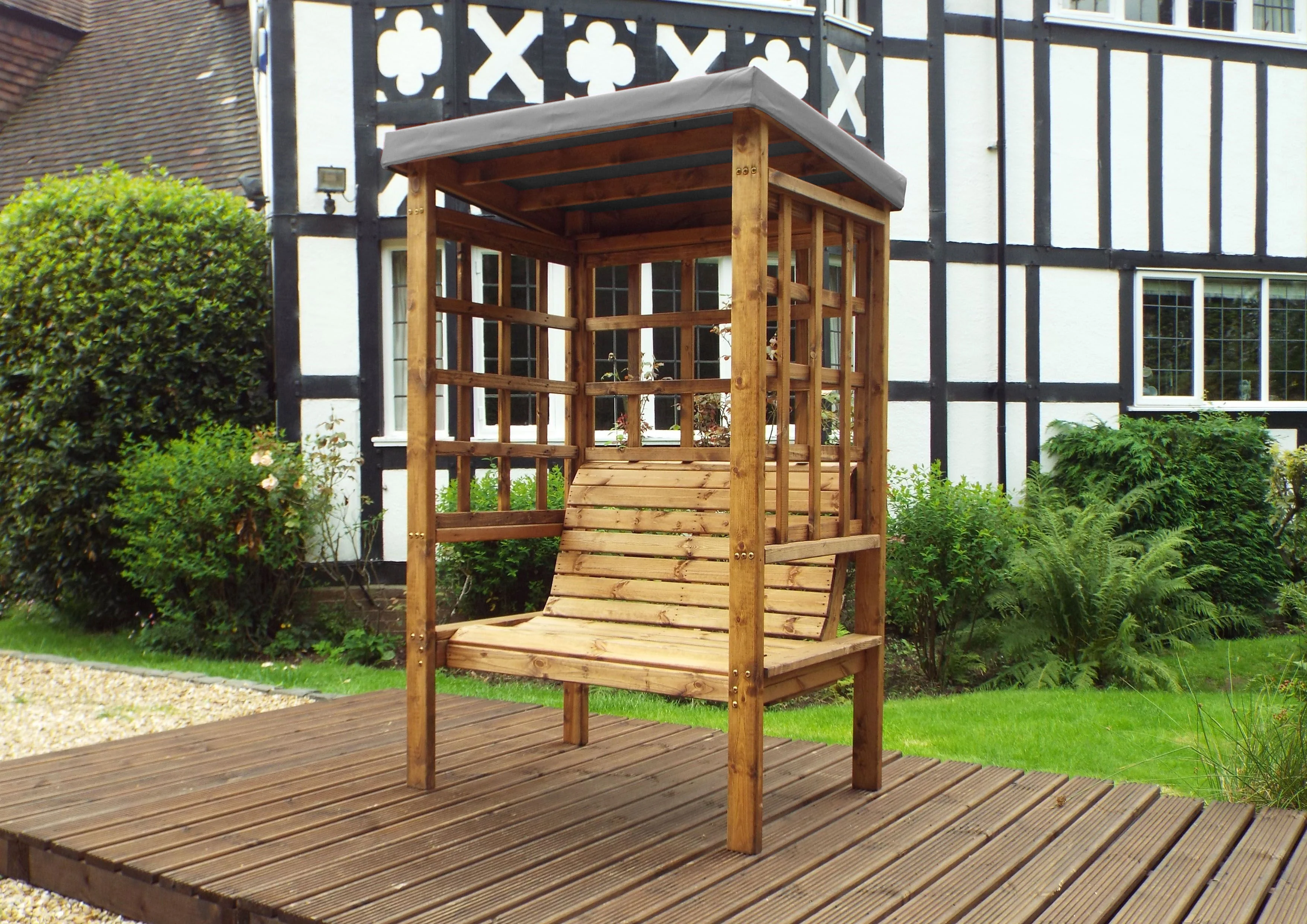 HB135GR - Bramham Two Seater Arbour Grey - Image 3