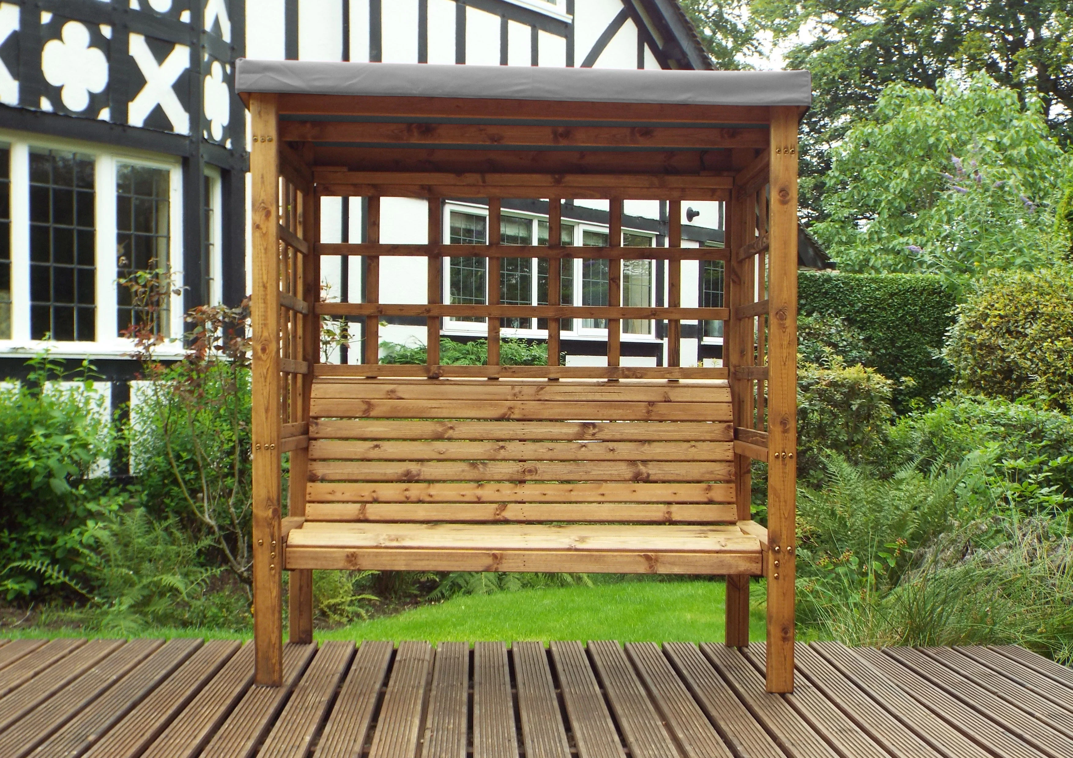 HB136GR - Bramham Three Seater Arbour Grey - Image 8