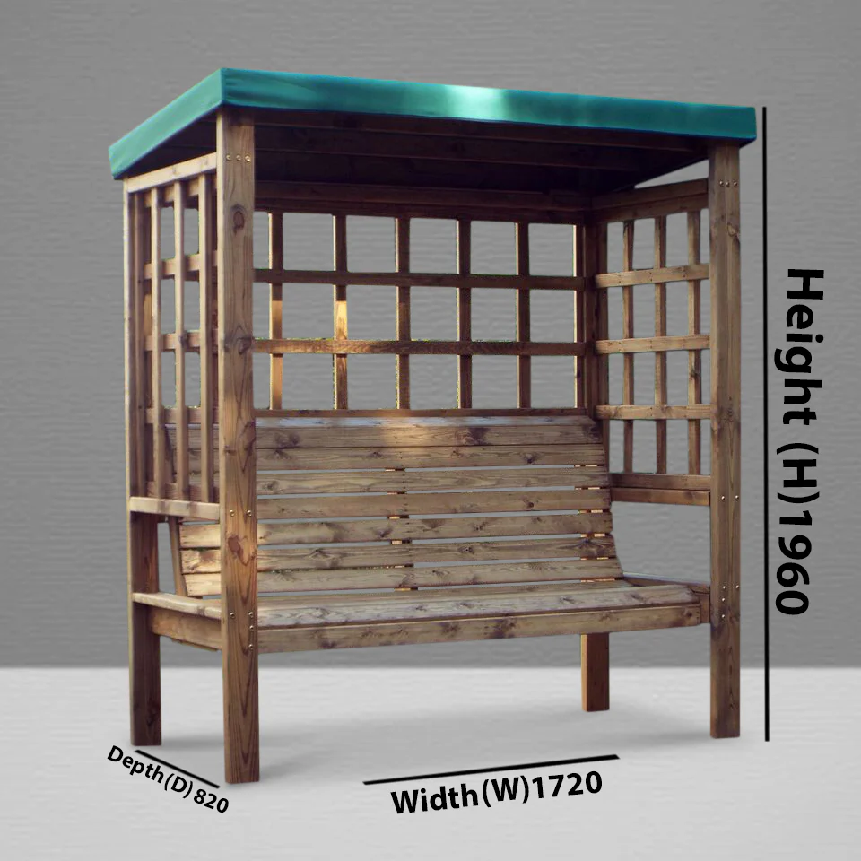 HB136GR - Bramham Three Seater Arbour Grey - Image 9