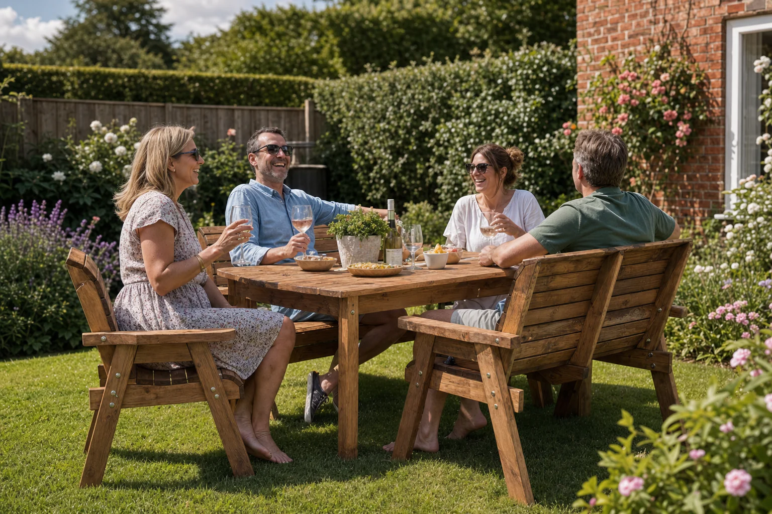 HB14 - Six Seater Rectangular Table Set - Image 3