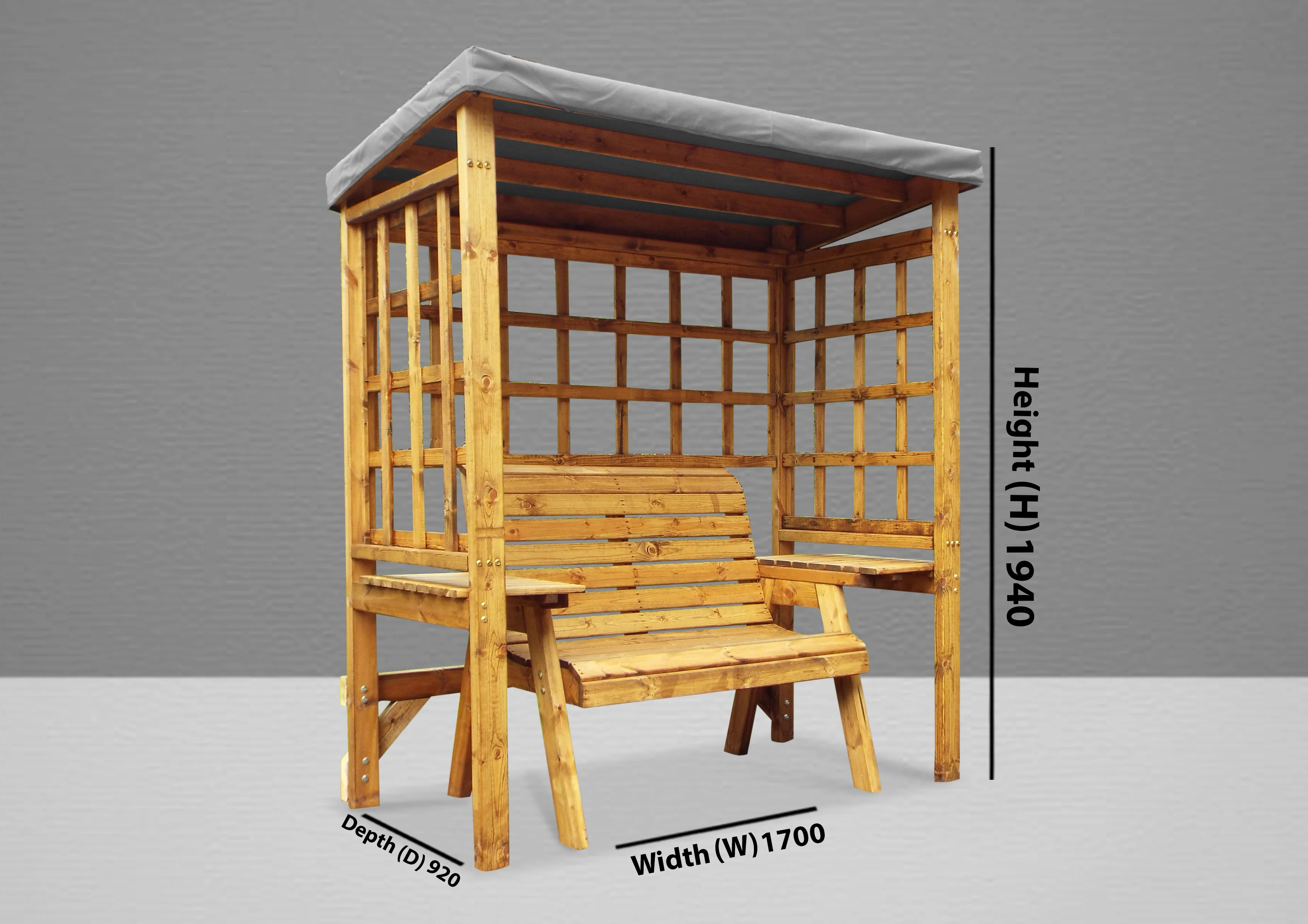 HB144GR - Wentworth Two Seater Arbour Grey - Image 5