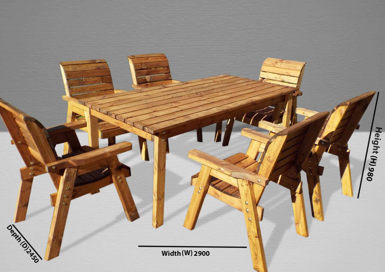 HB15 - Six Seater Rectangular Table Set - Image 5
