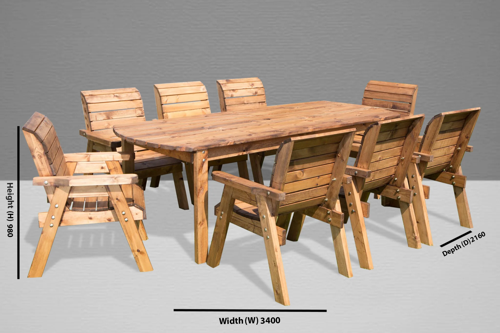 HB17 - Eight Seater Rectangular Table Set - Image 8