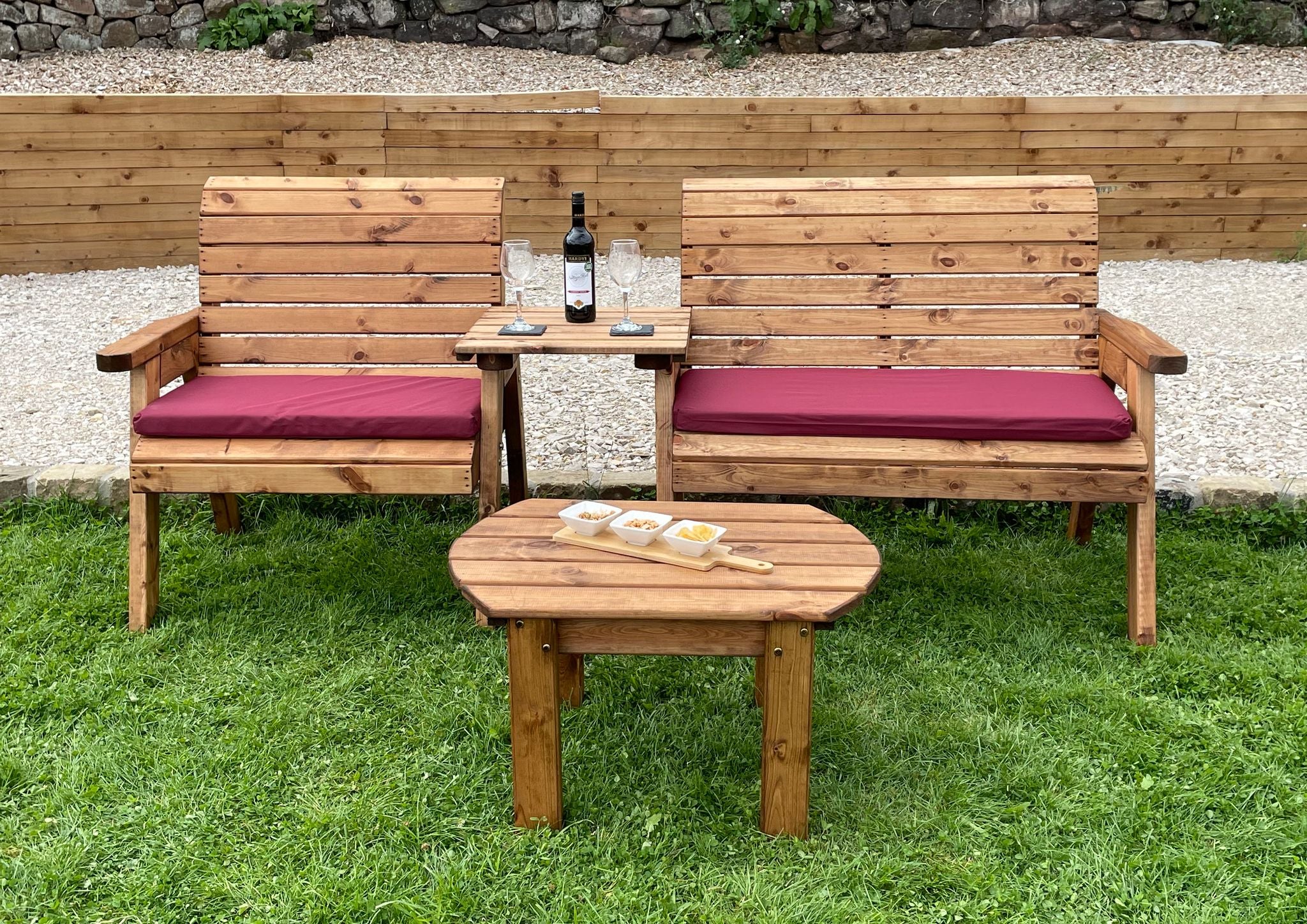 HB253 - Grand Three Seater Straight Companion Set With Coffee Table - Image 4