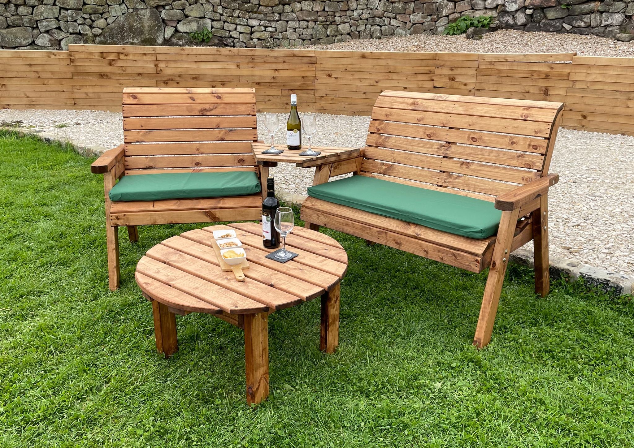 HB254 - Grand Three Seater Angled Companion Set With Round Coffee Table - Image 3