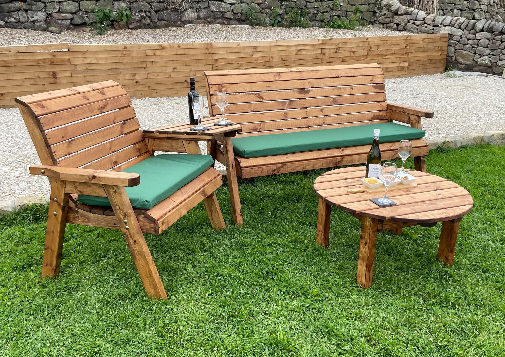 HB261 - Grand Four Seater Angled Companion Set With Round Coffee Table - Image 3